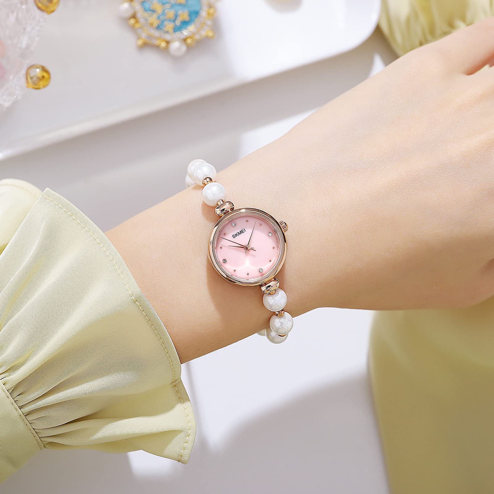 Tonnier Women's Analog Quartz Watch with Diamond Mosaic & Rose Gold Bracelet - Waterproof Dress Watch for Women | Perfect for Formal Events, Office Wear & Special Occasions
