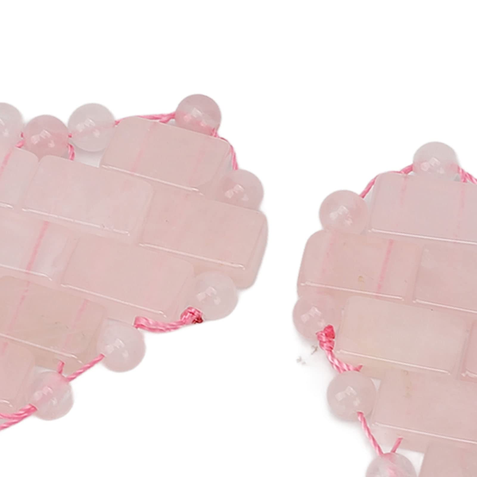 2Pcs Jade Stone Eye Pads for Wrinkles & Puffiness Removal - Heart Shaped Facial Massage Tool for Relaxation, Dark Circle Reduction & Stress Relief - Reusable Rose Quartz Eye Mask for Skincare & Beauty Routine - Perfect for Spa, Travel & Home Use