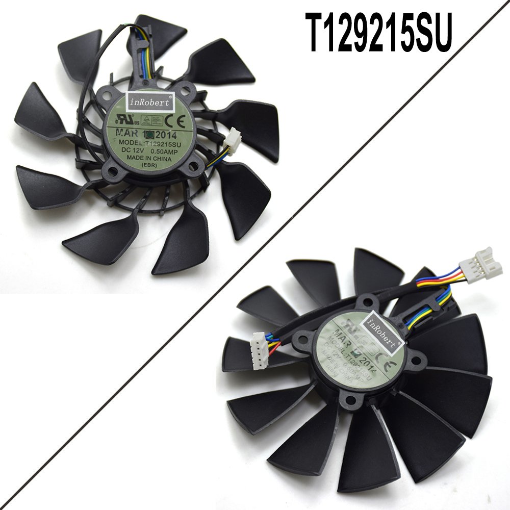 inRobert 95mm T129215SU Replacement Cooling Fan for ASUS Radeon R9 280/280X/290/290X Graphics Cards - High Performance GPU Fan Upgrade for Gaming PCs & Workstations