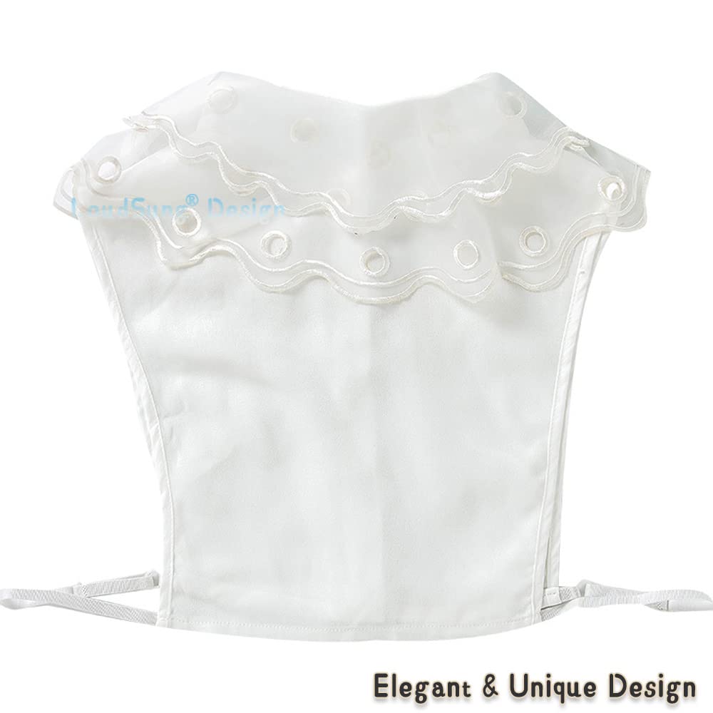 Elegant Detachable Fake Collar Blouse for Women - Double Layer Embroidered Half Shirt with False Collar - Perfect for Office Wear, Parties & Special Occasions