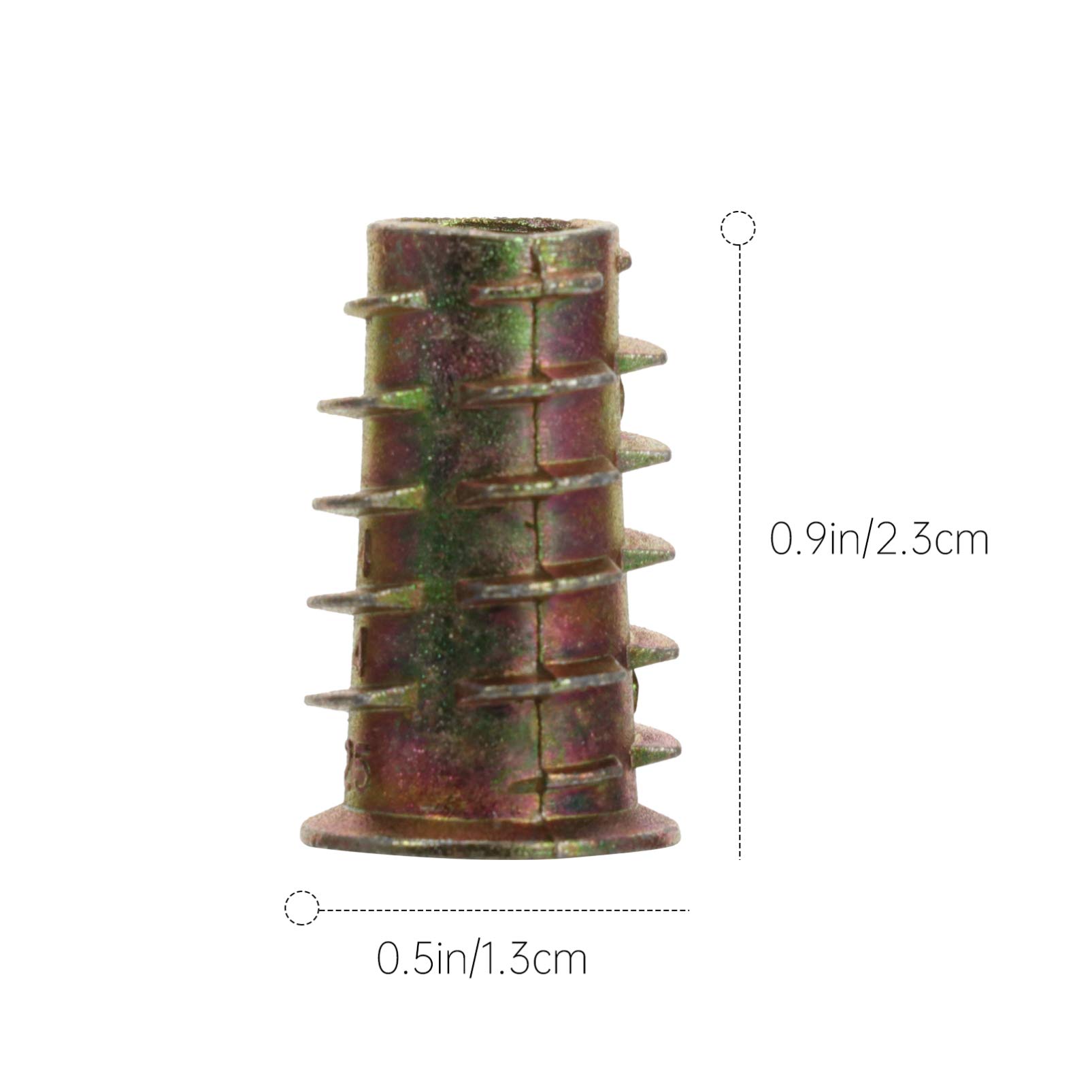 50pcs M8 Nut Wood Insert Threaded Inserts - Zinc Alloy Motorcycle Battery Bolts with Internal/External Teeth - Hex Socket Screw Components for DIY Furniture, Woodworking & Motorcycle Repairs