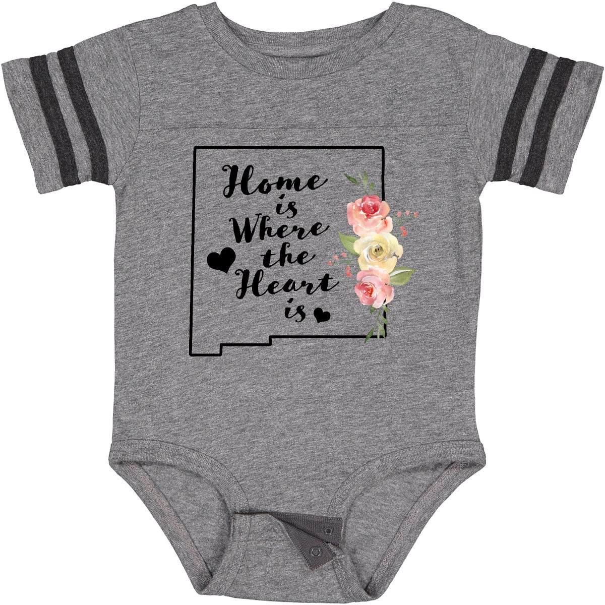 Inktastic New Mexico Home is Where The Heart is Watercolor Baby Bodysuit - Soft Cotton Infant Onesie for Newborns & Toddlers - Perfect for Family Photos, Holidays & Everyday Wear