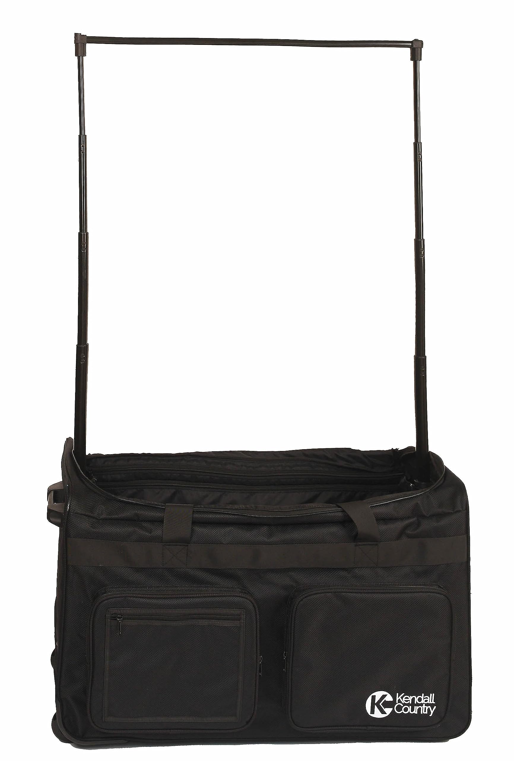 Collapsible Dance Duffel Bag with Wheels & Garment Rack - 30 Inch Extra Large Rolling Costume Luggage for Dance Competitions, Performances, Travel - Raven Black | Perfect for Ballet, Jazz, Hip Hop Dancers & Theater Performers
