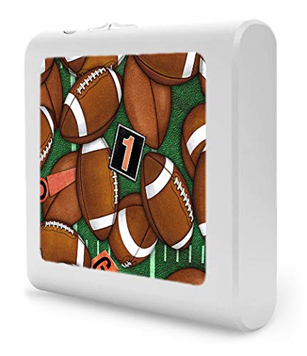 Dimmable LED Night Light with Auto On/Off Sensor - Adjustable Brightness Warm Light for Bathroom, Hallway, Nursery & Bedroom (Football Design) - Perfect for Kids Rooms, Stairs Safety & Nighttime Navigation
