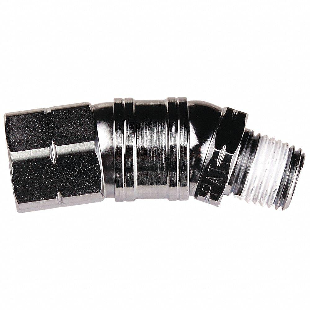 Guardair Steel Swivel Connector - (F) NPT to (M) NPT Hose Fitting - 14NFNMH05 - Perfect for Air Compressors, Pneumatic Tools & Industrial Applications
