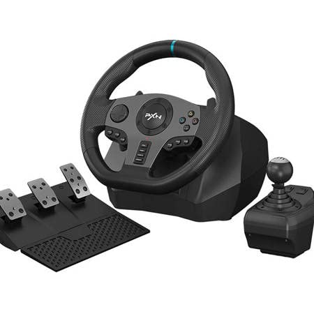 PXN V9 Racing Wheel - Compatible with PC, PS3, PS4, Xbox One, Xbox Series S/X & Nintendo Switch - Professional Gaming Steering Wheel for Realistic Racing Simulation - Perfect for Forza, Gran Turismo & F1 Games