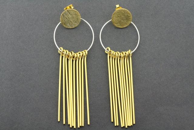 10K Gold Plated Circle & Drop Earrings for Women - Elegant Dangle Hoop Earrings for Party, Wedding & Everyday Wear