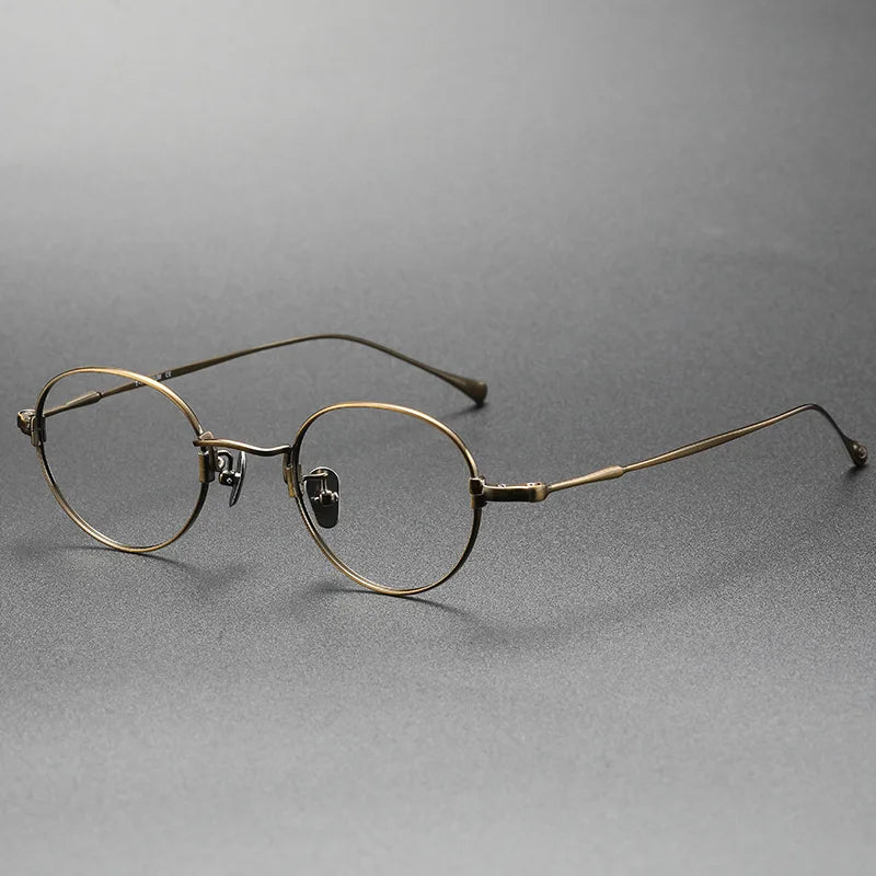 Aimee Unisex Full Rim Round Titanium Eyeglasses Frame 1353 - Lightweight Durable Glasses for Men & Women - Perfect for Reading, Working & Daily Wear