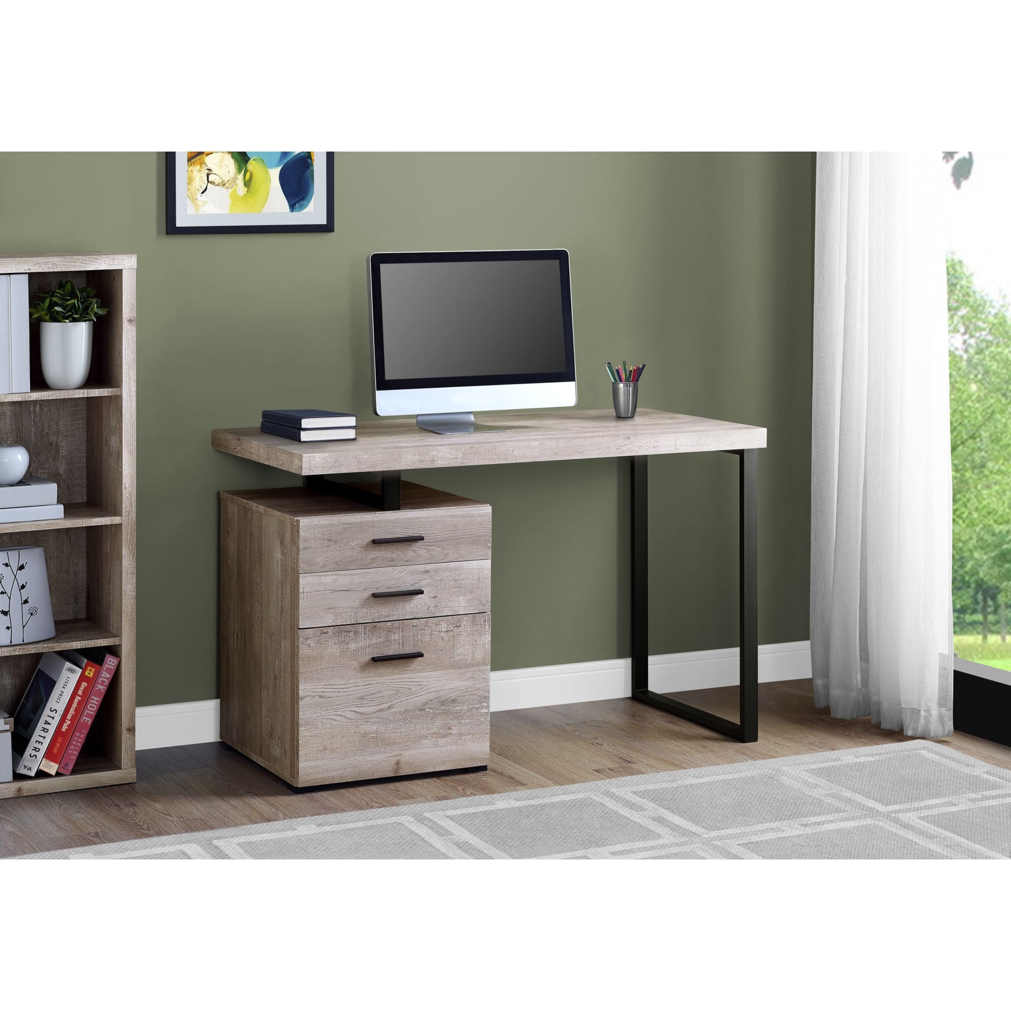 60 Inch Large Computer Desk for Home Office - Modern Writing Workstation with Sturdy Frame - Perfect for Remote Work, Gaming & Study