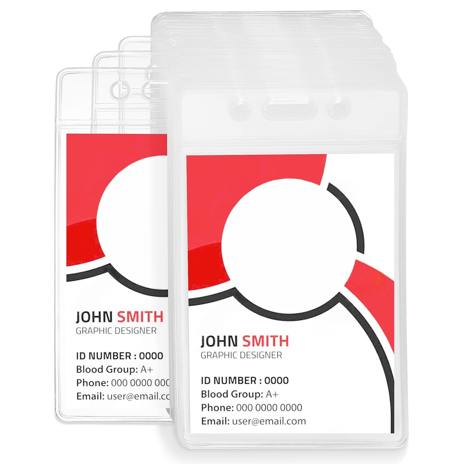 Staples 811658 37868-CC Vertical ID Badge Holders - 50 Pack - Perfect for Offices, Schools, and Events