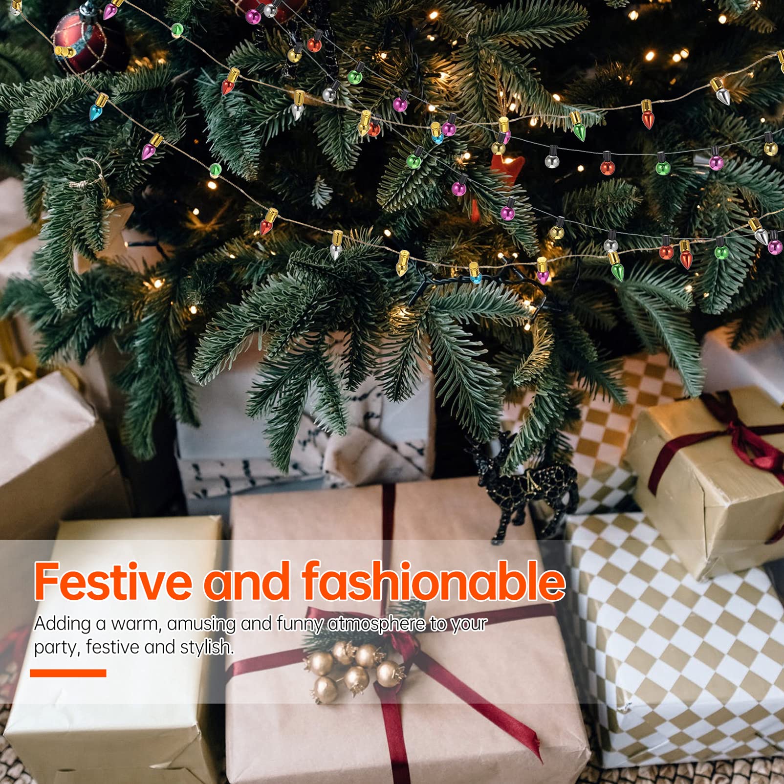FOMIYES 5Pcs Decorative String Lights - Christmas Wall Decor, Indoor Fairy Lights for Tree, Fireplace, Bedroom & Party - Warm White LED Plastic Lights for Holiday & Home Ambiance