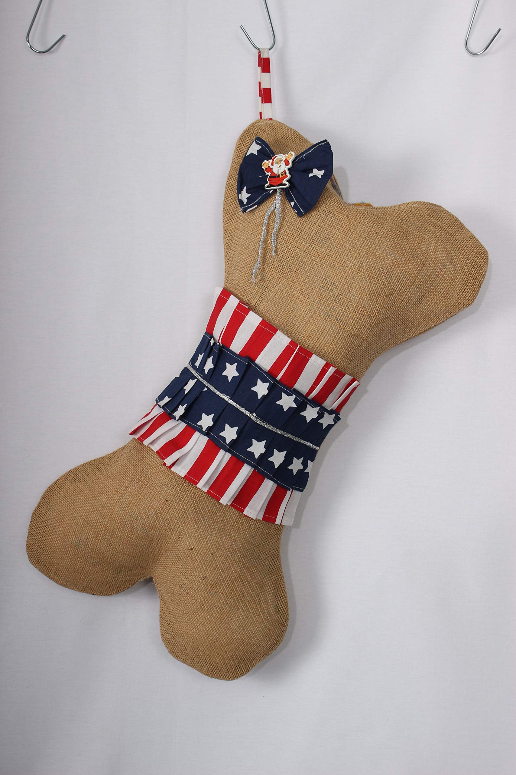Personalized Patriotic Bone Dog Stocking - Christmas Gift for Large Dogs, Pet Stocking Stuffer with Bone Design - Perfect for Holiday Decor & Pet Lover Gifts