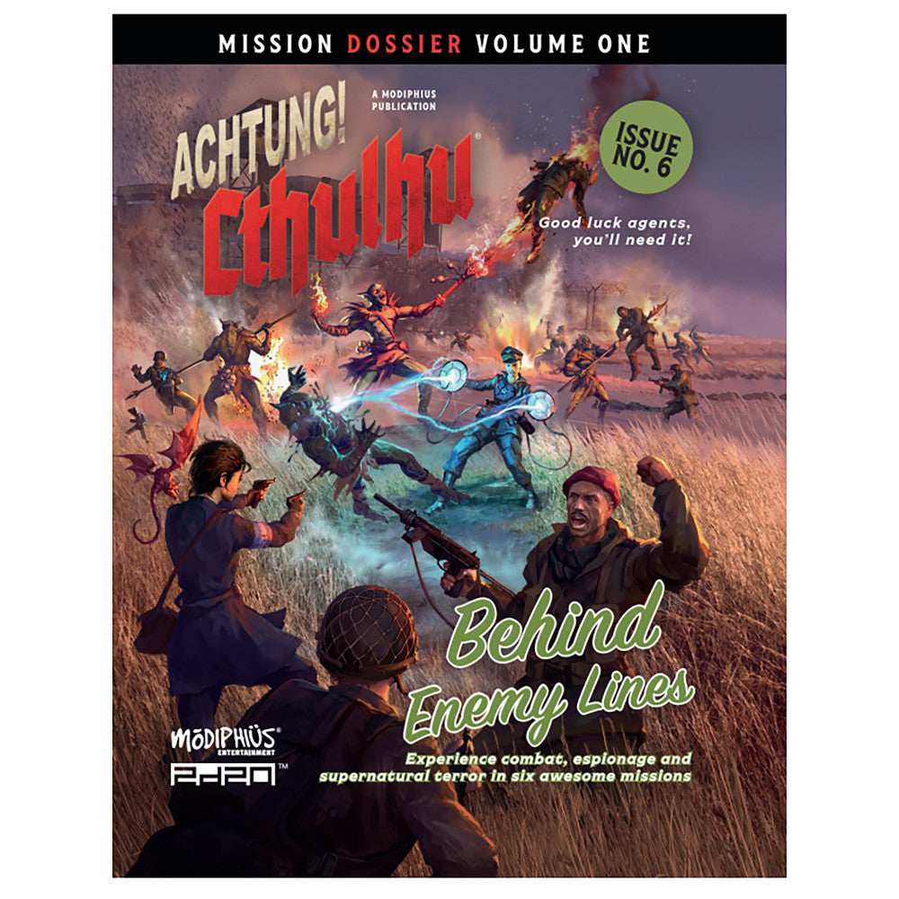 Achtung! Cthulhu 2d20: Mission Dossier 1 - Behind Enemy Lines RPG Adventure Set | World War II Horror Tabletop Game for Roleplaying Enthusiasts | Perfect for Game Nights & Thematic Campaigns