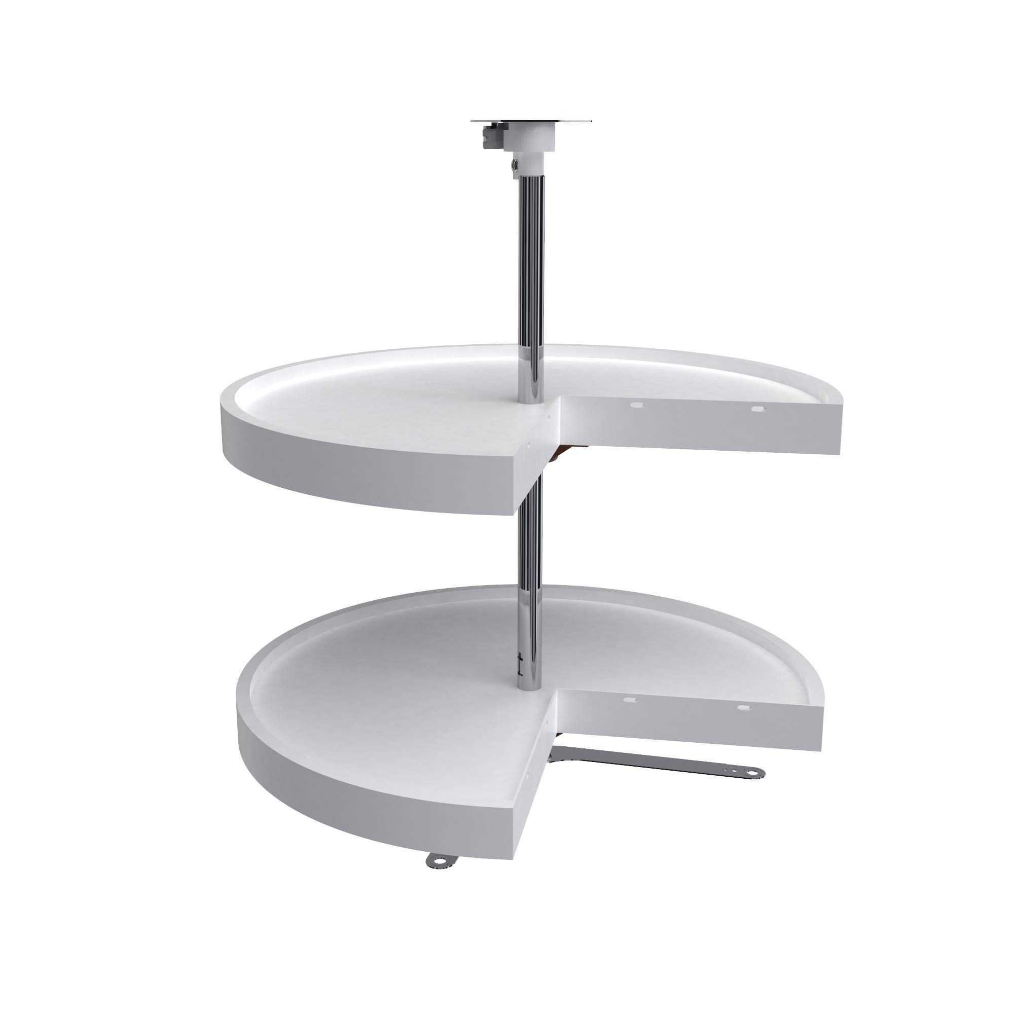 Rev-A-Shelf 6942-24-11-52 24 Inch White Polymer Pie Cut 2 Shelf Lazy Susan for Kitchen Corner Base Cabinets - Space-Saving Organizer for Spices, Canned Goods & Kitchen Essentials