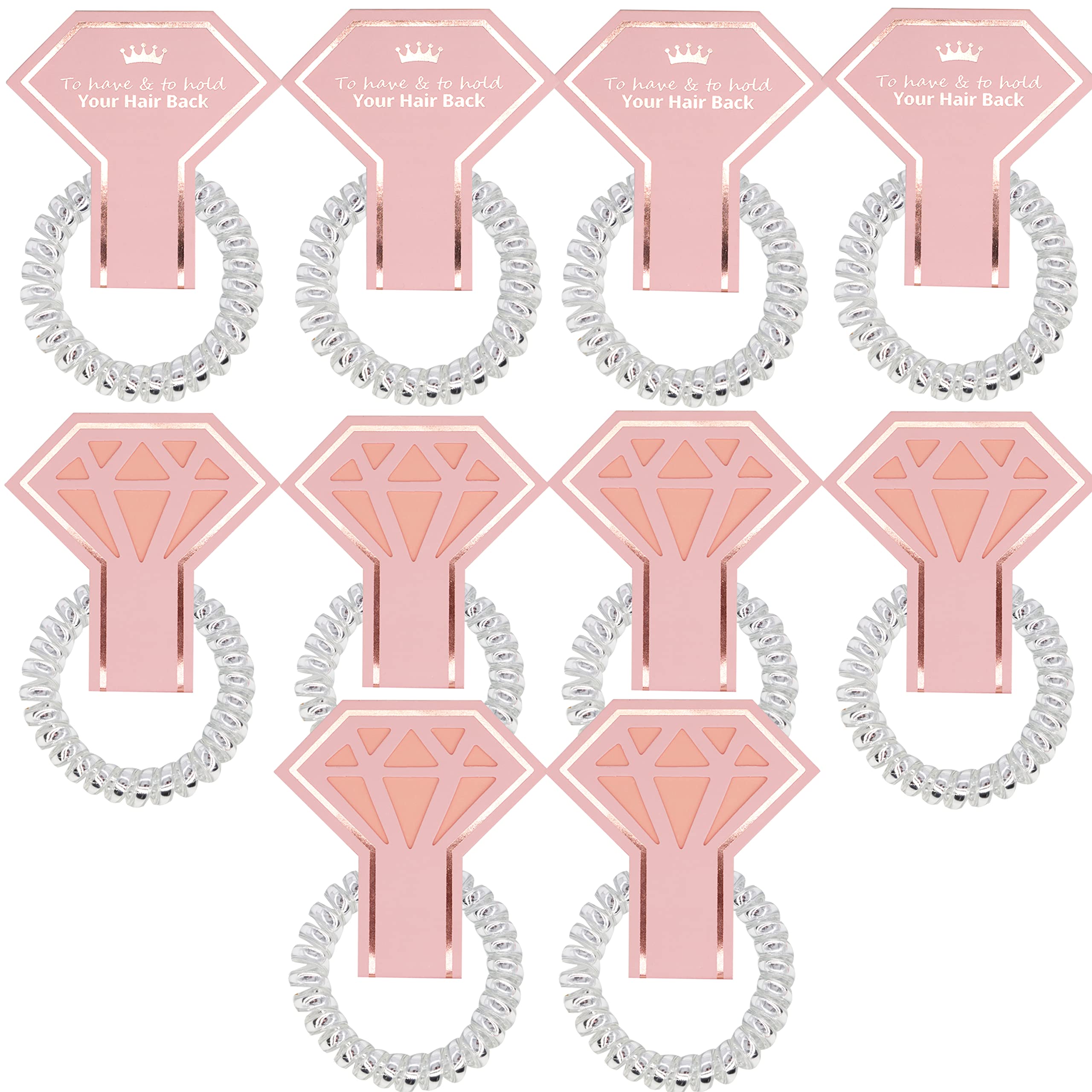 10 Pack Spiral Hair Ties for Women - Coil Hair Bands, Phone Cord Hair Ties, Wedding Bridesmaid Proposal Gifts (Silver) - Perfect for Everyday Use, Gym, Work, and Special Occasions
