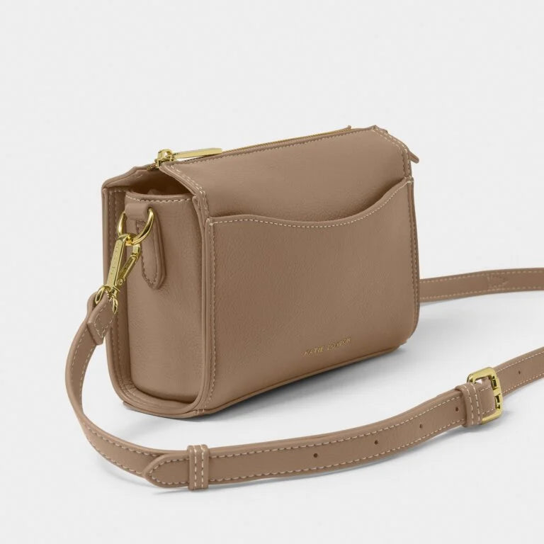 Katie Loxton Perri Crossbody Bag in Mocha - Stylish Leather Handbag for Women, Perfect for Everyday Use, Work, and Travel