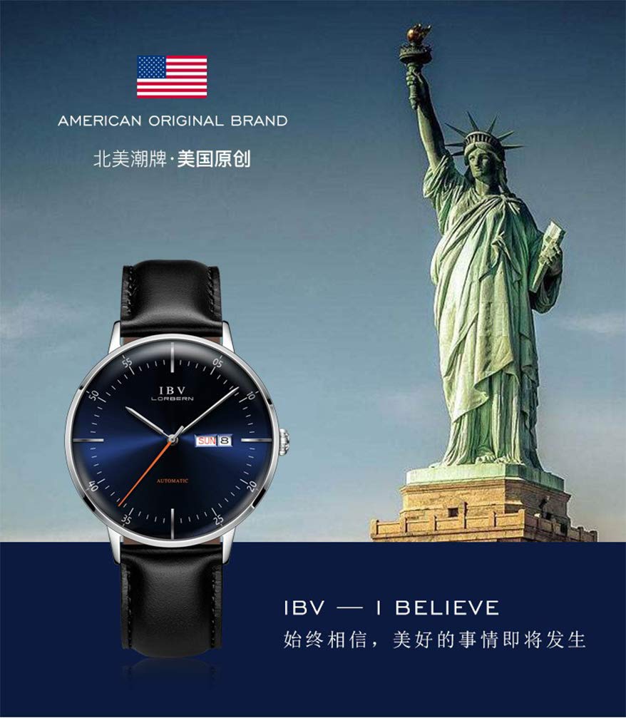 Premium Automatic Self-Winding Men's Watch with Genuine Leather Strap - Classic Dress Watch for Business, Formal & Everyday Wear