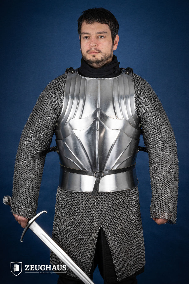 Gothic Cuirass Polished Steel Armor - Medieval Knight Costume for Cosplay, LARP & Renaissance Fairs | Perfect for Halloween & Historical Reenactments