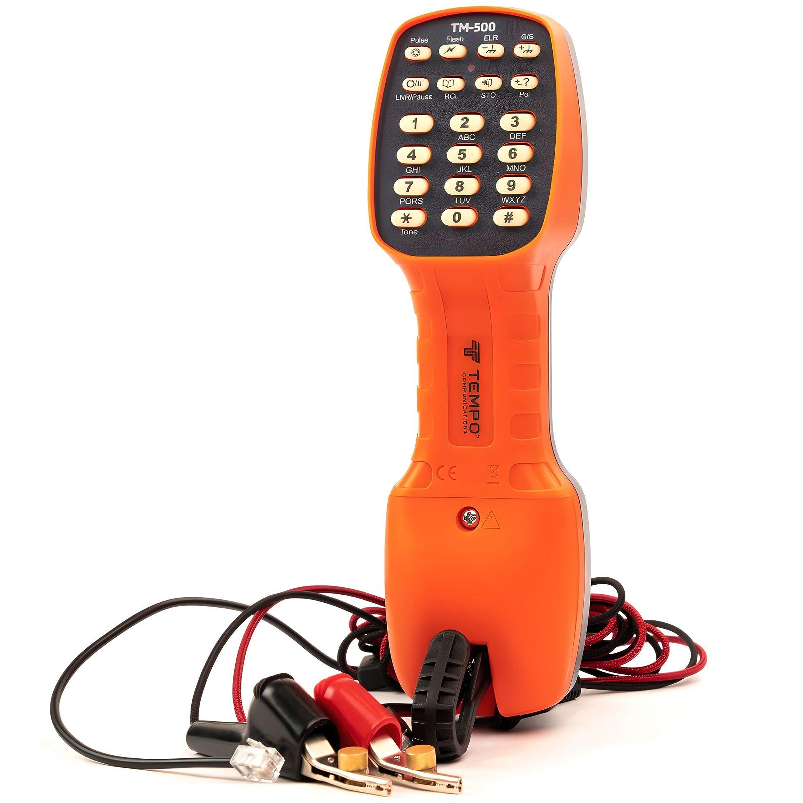 TEMPO Communications TM-500 Telephone Test Set - DSL-Compatible Lineman's Butt Set with Headset, Tone & Pulse Dialing, ABN Bed of Nails & Alligator Clips - Ideal for Telecom Technicians, Network Installers & DSL Line Testing