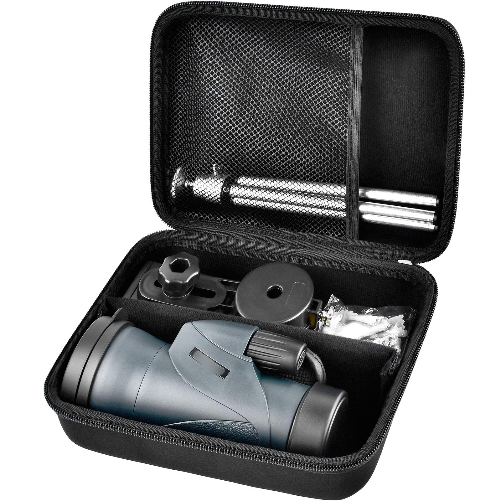 Monocular Telescope Case - Compatible with Gosky 12x55, Eullsi, PhysioPhyx 80x100, Pankoo 12x50 & Titan 12x55 HD Monoculars - Includes Smartphone Holder & Tripod Bag - Perfect for Hiking, Bird Watching and Outdoor Adventures