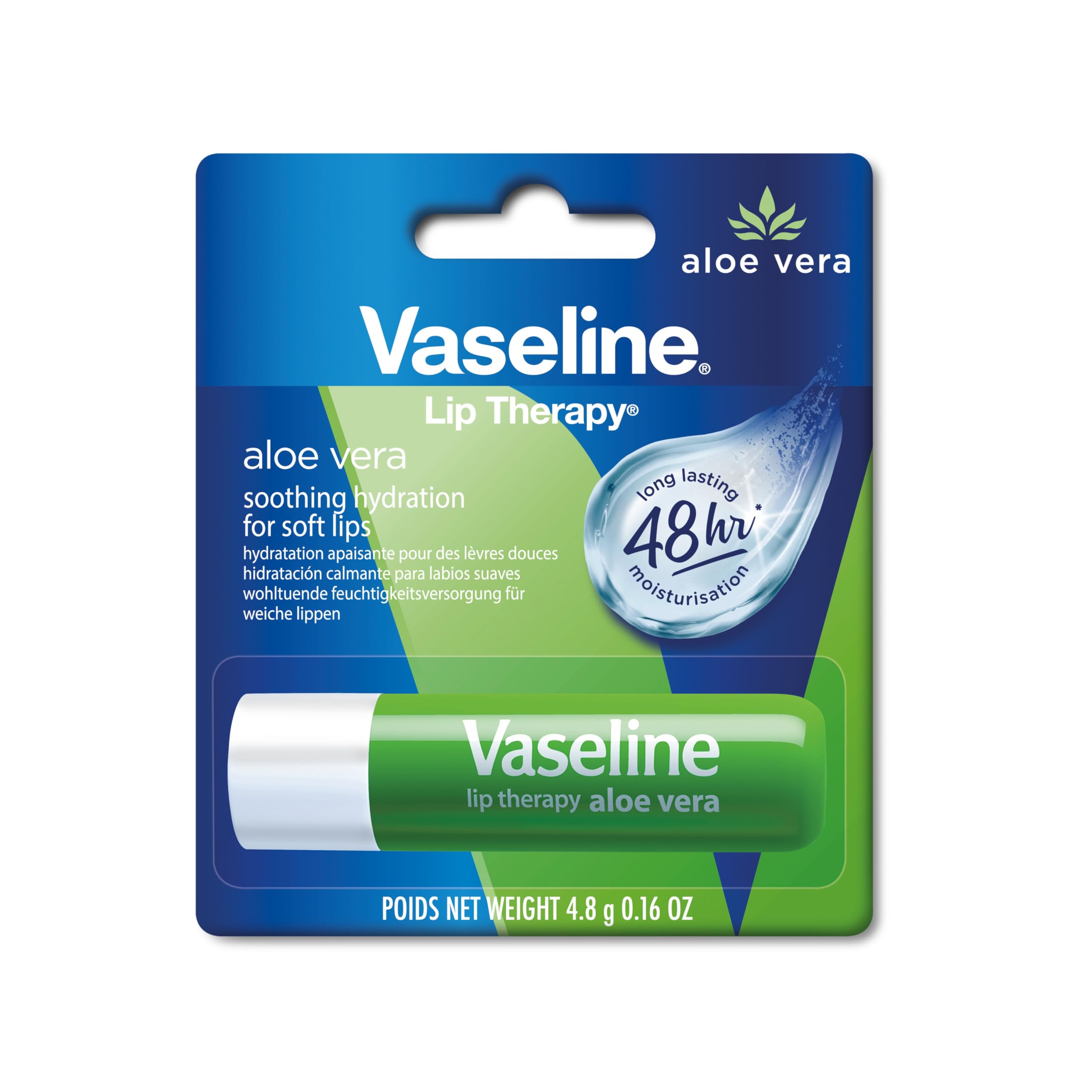 Vaseline Lip Therapy Aloe Vera & Vitamin E Tinted Lip Balm - 2 Pack (4.8g Each) | Moisturizing Lip Care for Dry, Chapped Lips | Perfect for Daily Use, Travel & Outdoor Activities