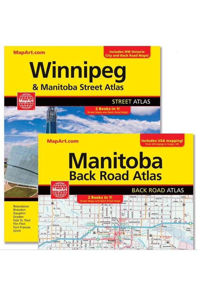MapArt Winnipeg & Manitoba Street Atlas 2023 Edition - Manitoba Back Road Atlas | Detailed Road Maps for Travel, Hiking & Road Trips in Canada