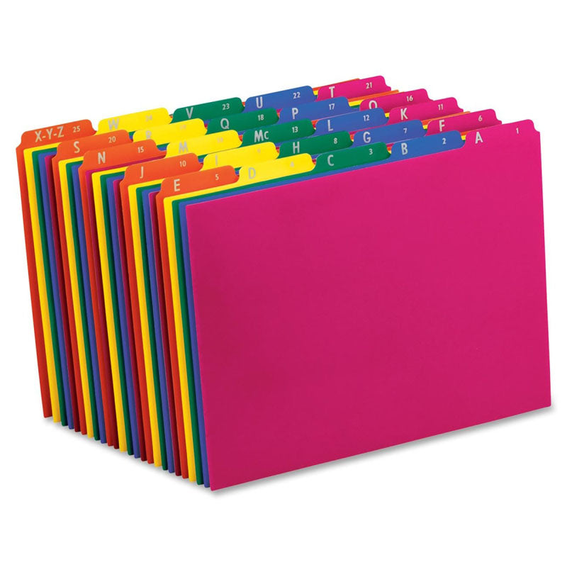 Poly Top Tab File Guides with Tabs - Letter Size for Office Organization | Perfect for Filing Cabinets, Document Sorting & Paperwork Management