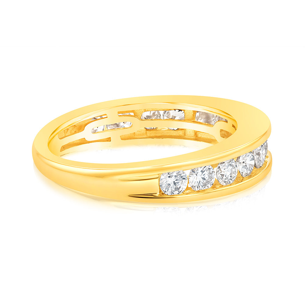1 Carat Diamond Eternity Ring in 10K Yellow Gold - Perfect for Weddings, Anniversaries & Special Occasions