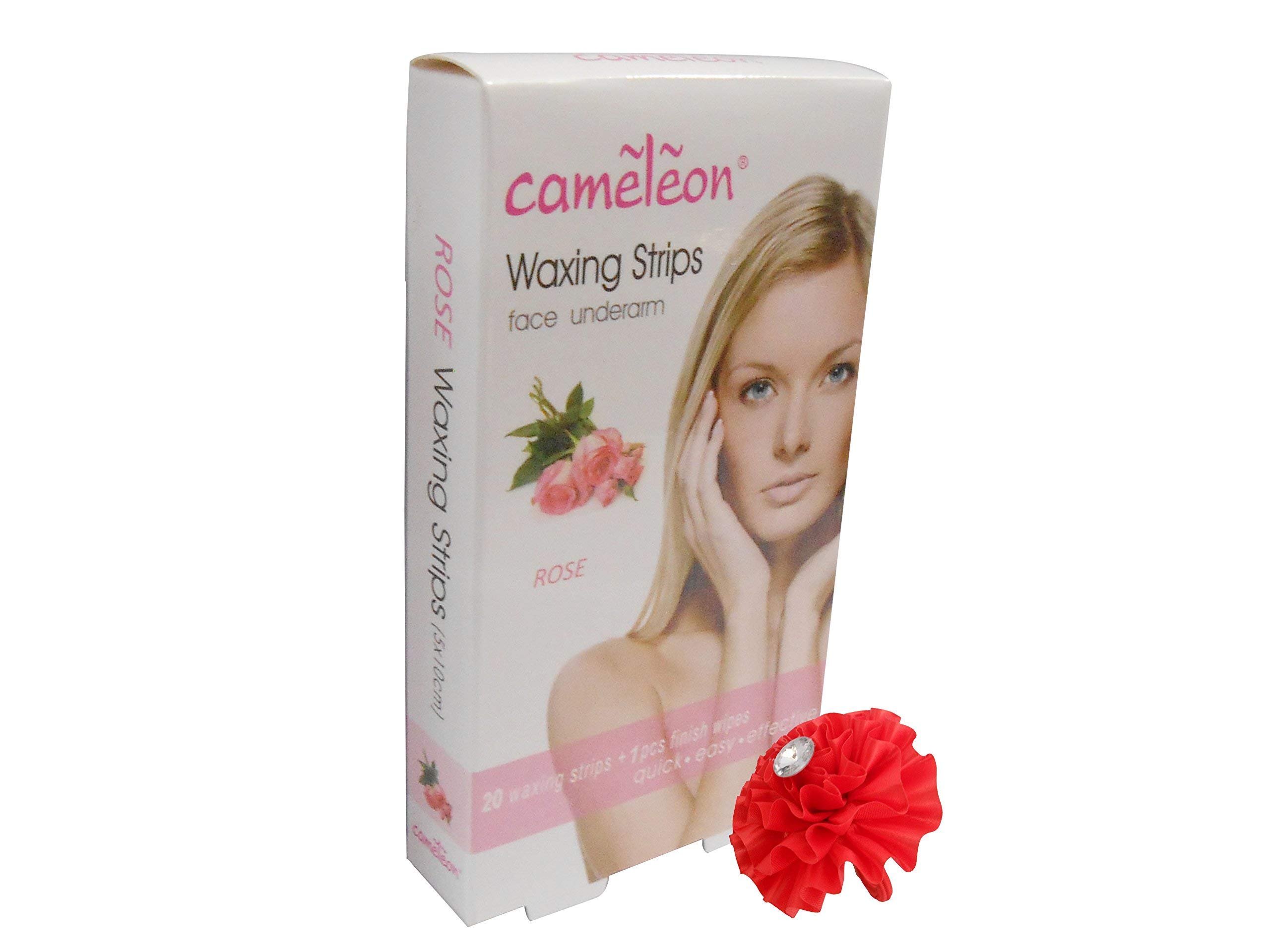 Premium Cameleon Waxing Strips for Face & Underarms - Rose Scented | Painless Hair Removal for Smooth Skin | Perfect for Home Spa & Salon Use