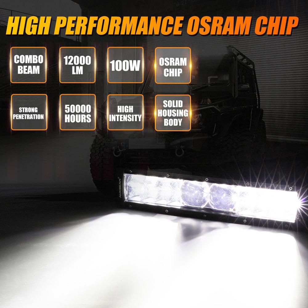 AR 800 RGB Switch Panel with APP Control + 12 Inch 5D PRO LED Light Bar - Toggle, Momentary & Pulsed Modes | Perfect for Off-Road Trucks, Jeeps & Car Customization