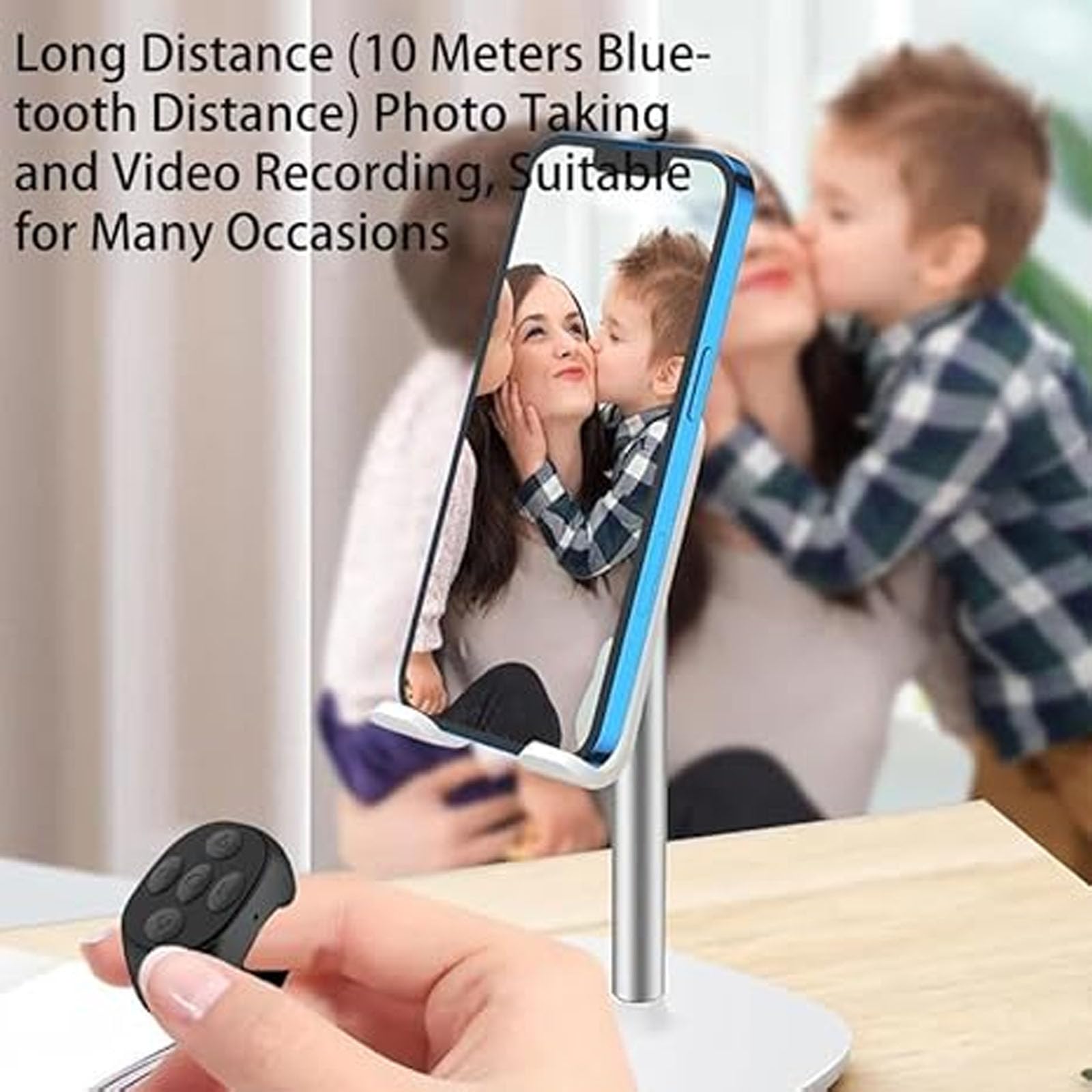 Wireless Bluetooth Page Turner Remote Control for Phone Tablet Camera - Fingertip Presentation Clicker for Teachers, Presenters & Photographers (Black) - Perfect for Online Meetings, Slideshows & Hands-Free Photography