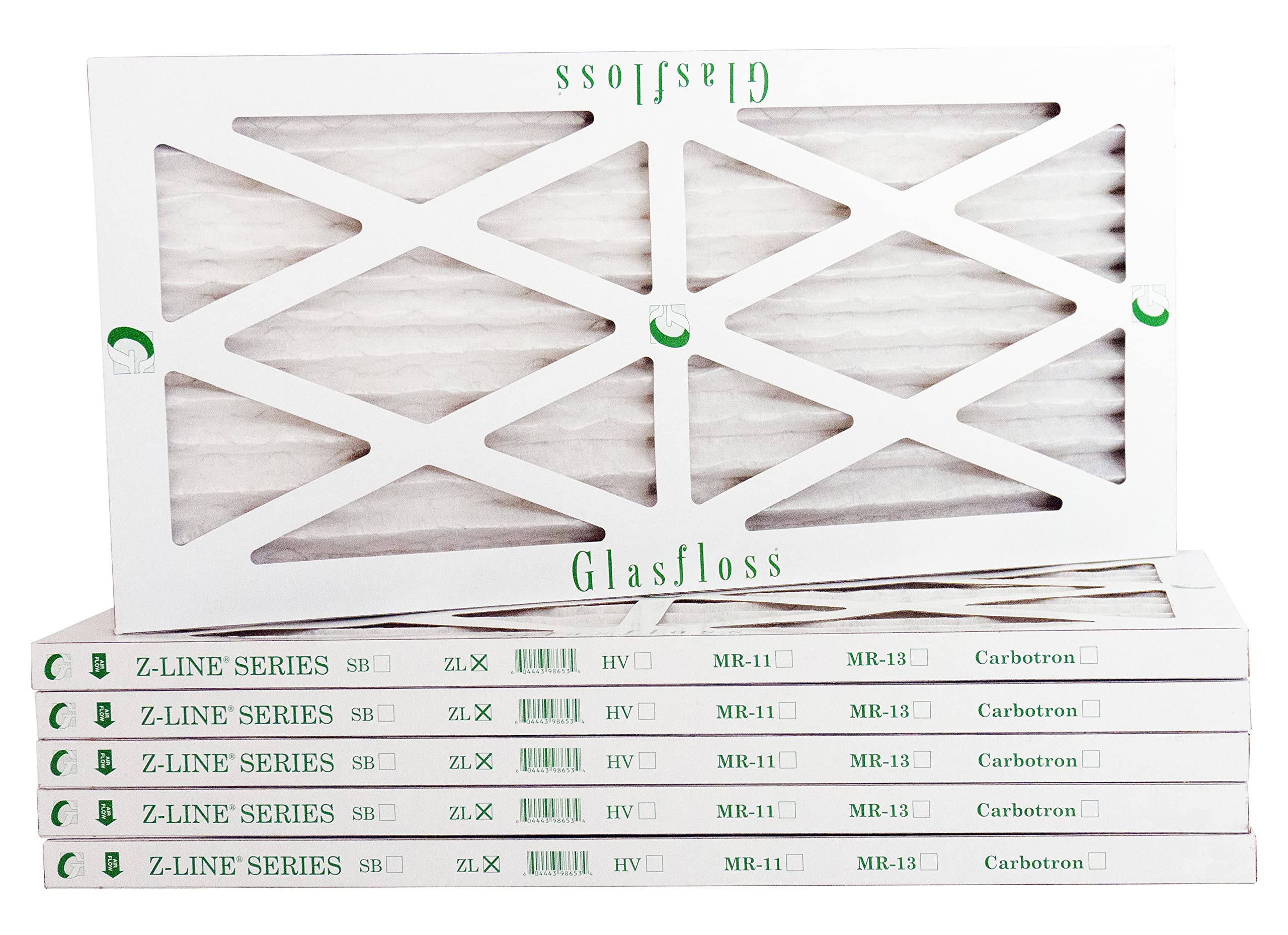 Glasfloss 12x18x1 MERV 10 Air Filter - Pack of 6 - Premium Furnace & AC Filters - Made in USA (11.5x17.5x0.875 Inches) - Perfect for Home HVAC Systems & Air Purifiers