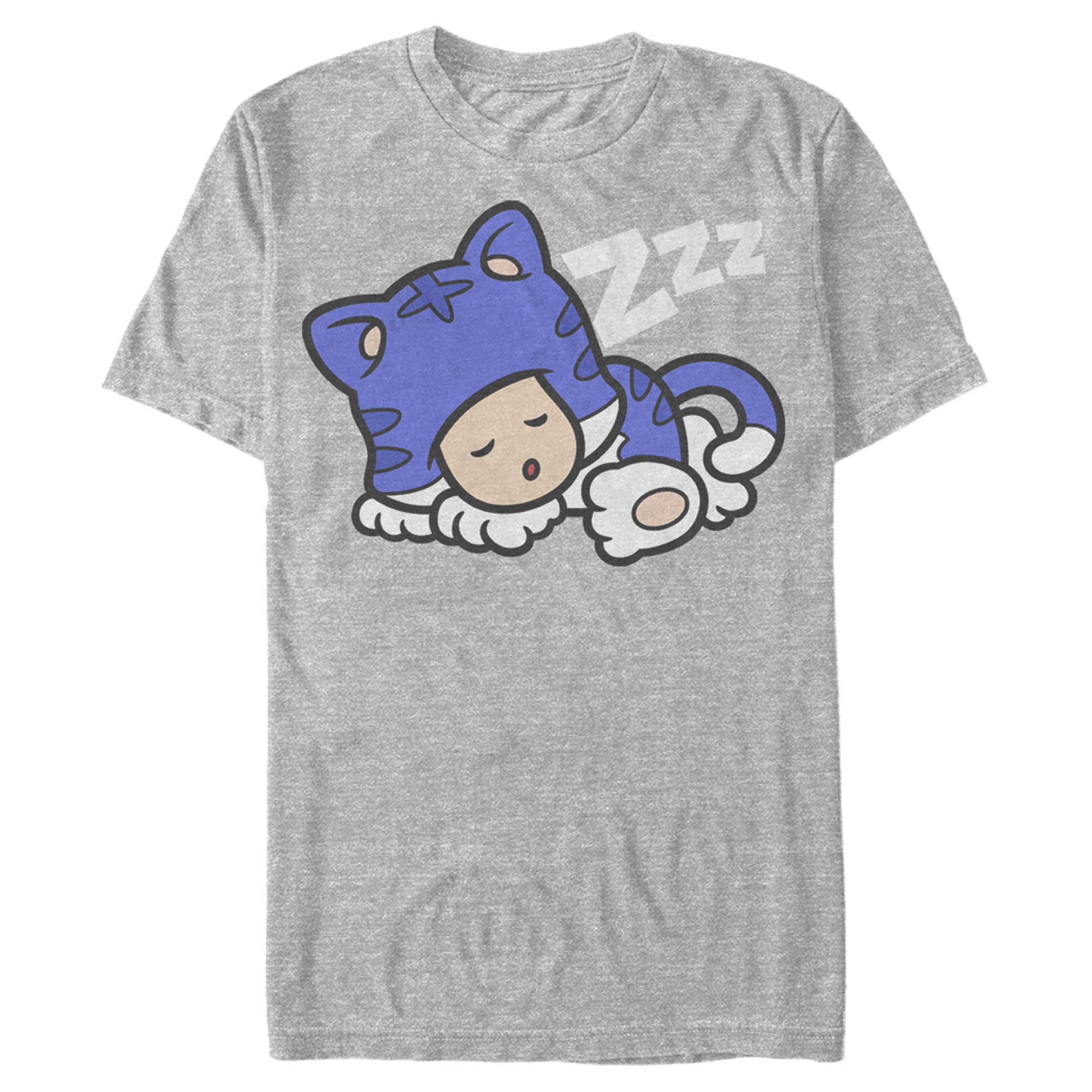 Nintendo Mario 3D Cat Toad Snooze Graphic T-Shirt for Men - Super Mario Bros Video Game Fan Apparel for Casual Wear & Gaming Events