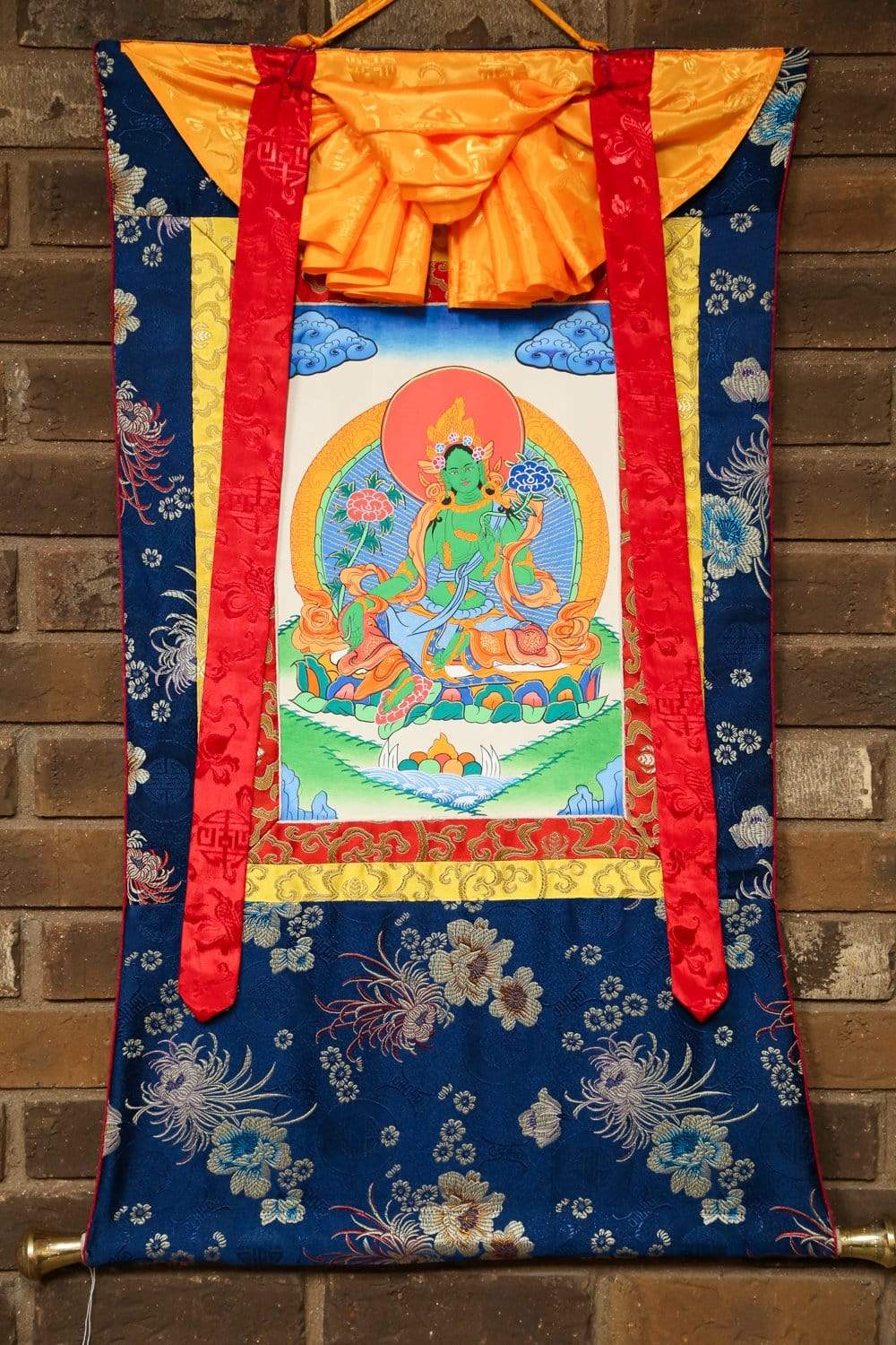 Green Tara Savioress Framed Thangka - Tibetan Buddhist Wall Art for Meditation & Spiritual Decor | Perfect for Home Altar, Yoga Studio & Healing Space