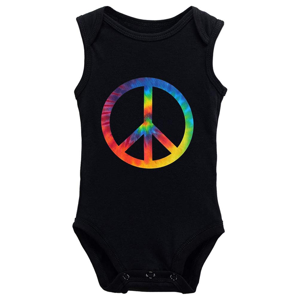 Tie Dye Peace Symbol Baby Bodysuit Romper - Unisex Newborn Outfit for Boys & Girls | Perfect for Casual Wear, Photo Shoots & Festivals