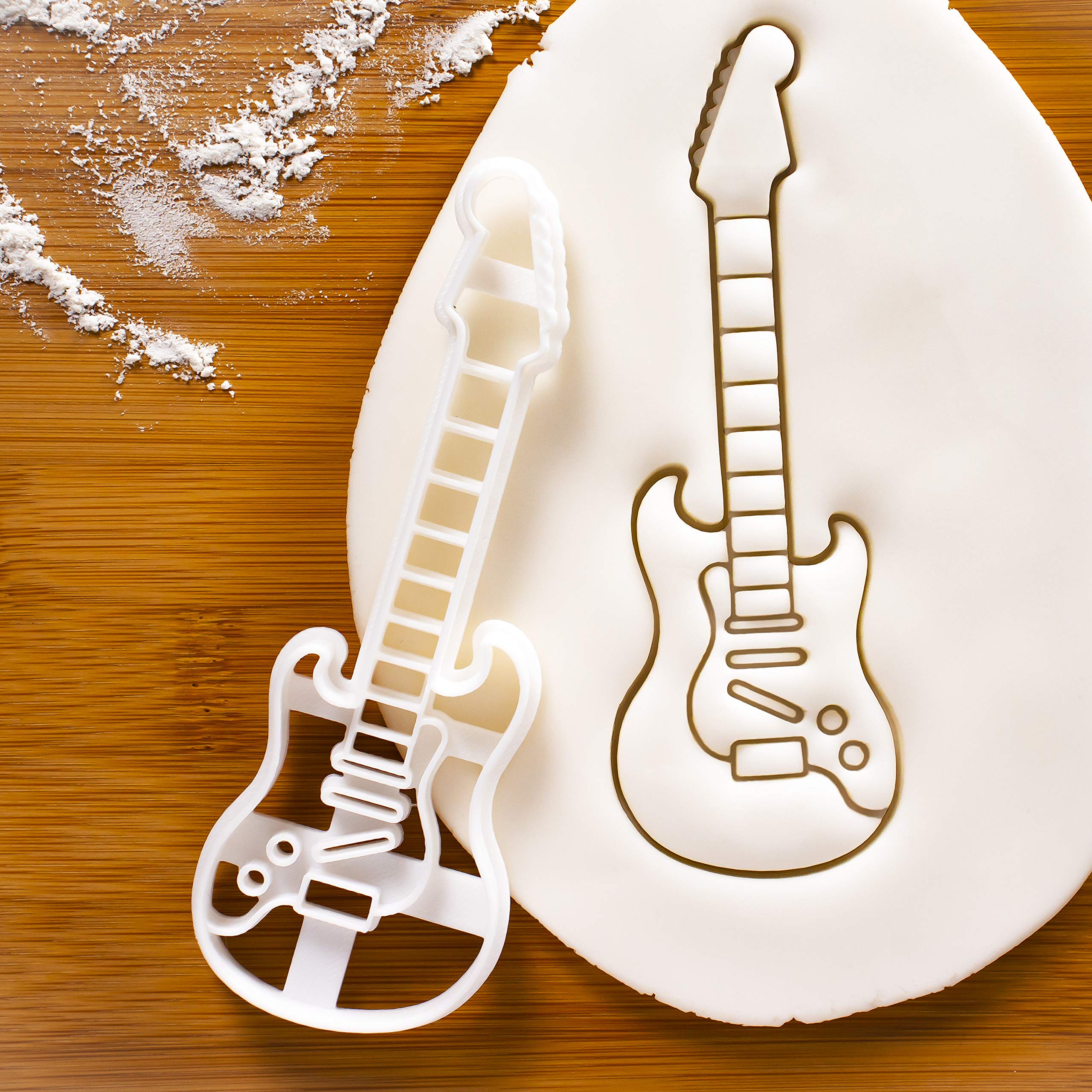 3-Piece Guitar Cookie Cutter Set - Acoustic, Electric & Bass Guitar Shapes - Perfect for Baking, Music-Themed Parties & DIY Cookie Decorations