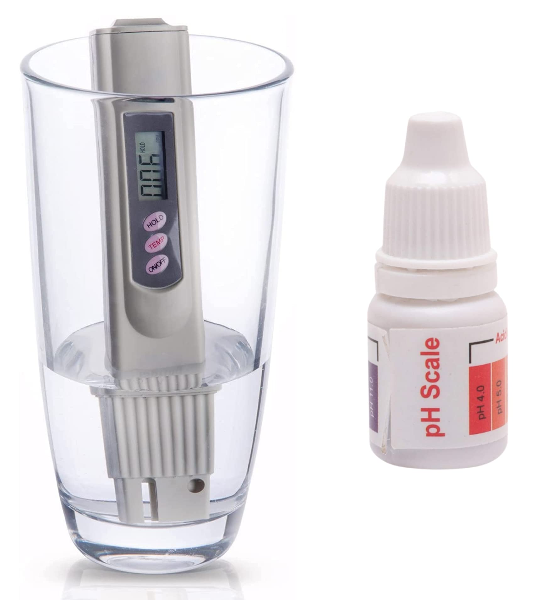 AK Anikash Digital TDS Meter with Temperature & pH Liquid Drop - Water Quality Tester for RO Purifier, Aquariums, Hydroponics & Drinking Water | Measures PPM/TDS/TEMP | Grey