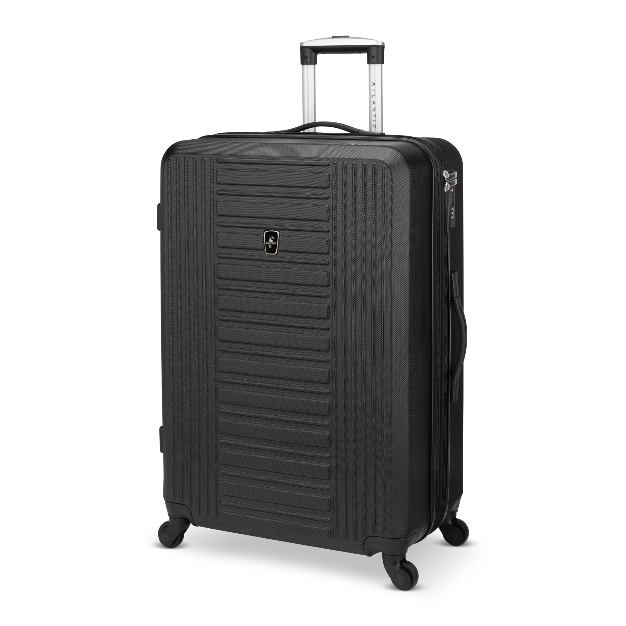 Atlantic Acclaim II 3-Piece Luggage Set - Lightweight Spinner Suitcase with TSA Lock, Durable Hardshell Carry On & Checked Bags (Black) - Perfect for Business Travel, Family Vacations & International Trips