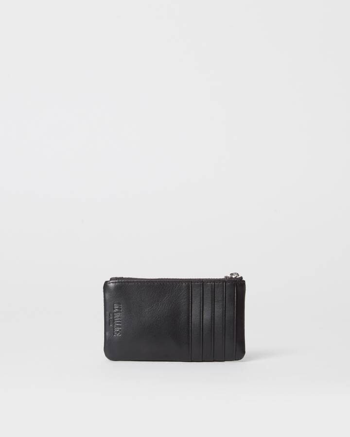 Premium Black Bleecker Genuine Leather Card Wallet for Men - Slim RFID Blocking Minimalist Wallet for Everyday Use & Travel