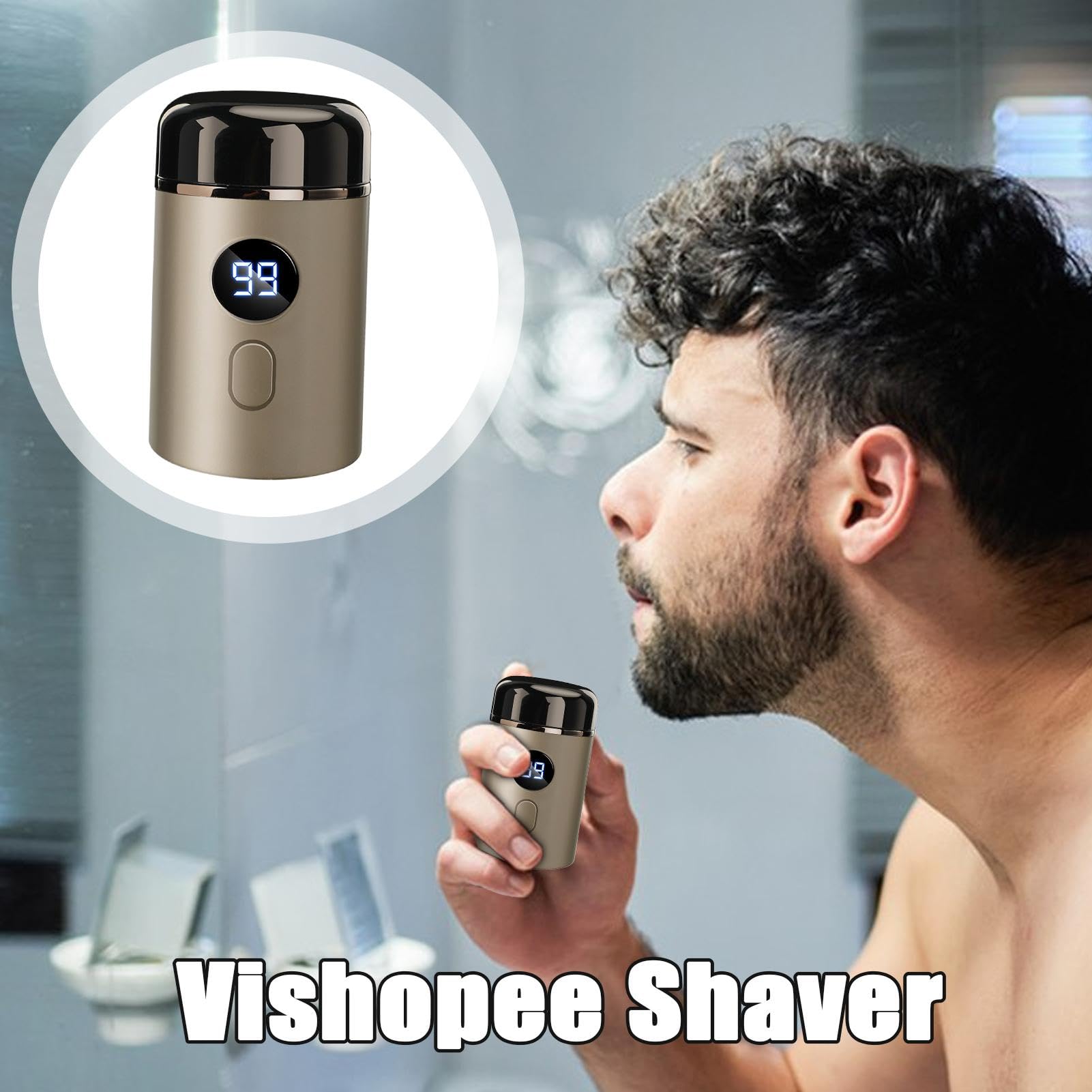Men's Travel Electric Shaver - Portable Rechargeable Beard Trimmer & Body Groomer | Compact Shaving Machine for Business Trips, Gym, Camping & Father's Day Gifts
