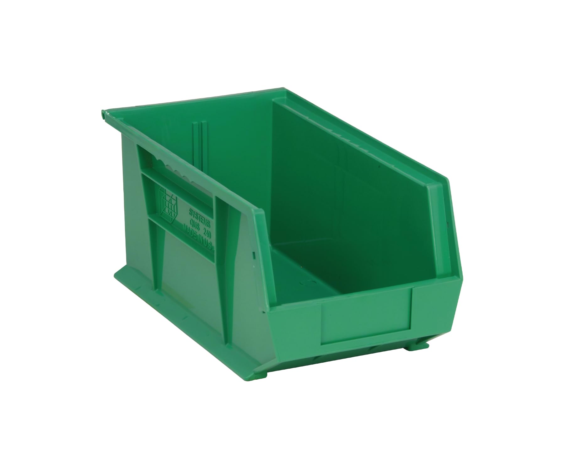 Aviditi 12-Pack Green Plastic Stackable & Hangable Storage Bins - 14.75