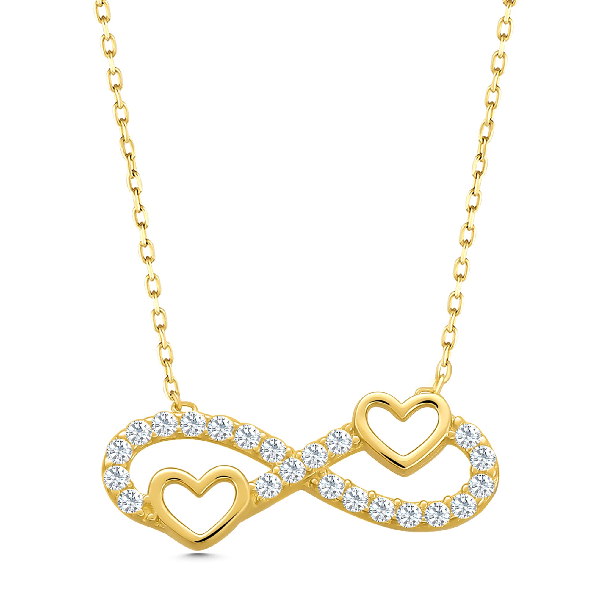 14K Real Gold Infinity Necklace for Women - Dainty Eternity Pendant with 18