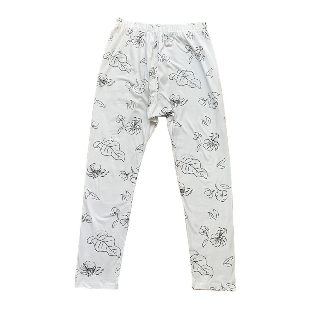 Organic Cotton Women's Lounge Pants - Wild Forager Print - Soft & Comfortable Milk Color - Perfect for Yoga, Relaxation & Home Wear