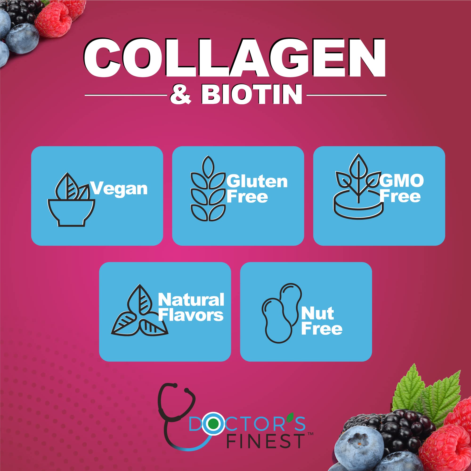 Collagen and Biotin 10000mcg Gummies - Vegan, Non-GMO, Gluten-Free Hair Skin & Nails Supplement with Natural Raspberry Flavor (90 Count) - Promotes Hair Growth & Healthy Skin - Perfect for Daily Beauty Routine & On-the-Go Wellness