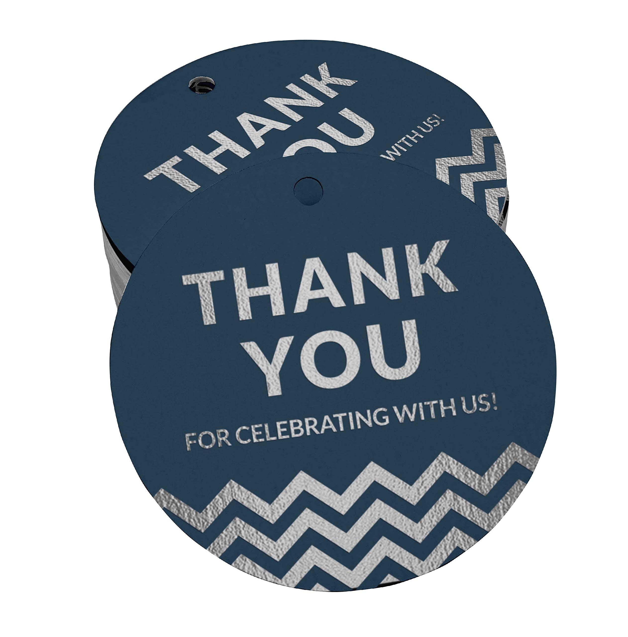 50 Pack Elegant Silver Foil Thank You Tags for Bridal Showers, Baby Showers, Weddings & Birthdays - Perfect Party Favors & Gift Tags for Special Celebrations