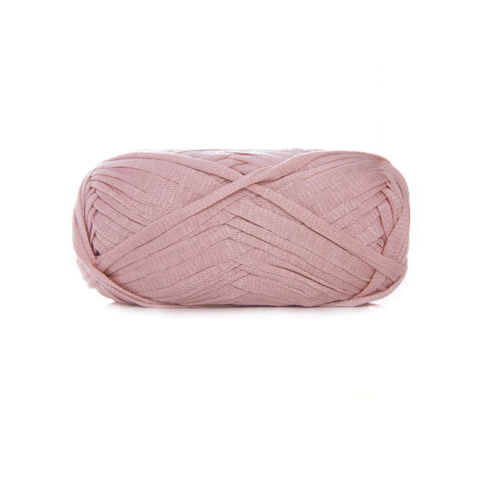 9mm Ribbon Yarn for Crochet - 200g Bulky Fettuccini Zpagetti Yarn for DIY Bags, Rugs, Baskets & T-Shirts - Soft Blush Pink Rope Yarn - Perfect for Women's Crafts, Home Decor & Gift Making