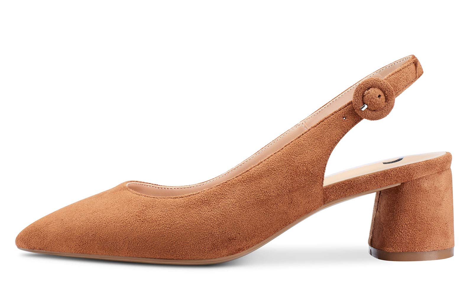 Castamere Women's Chunky Block Heel Slingback Pumps - Pointed Toe Slip-On Sandals with 5CM Heel for Office, Party & Wedding Occasions