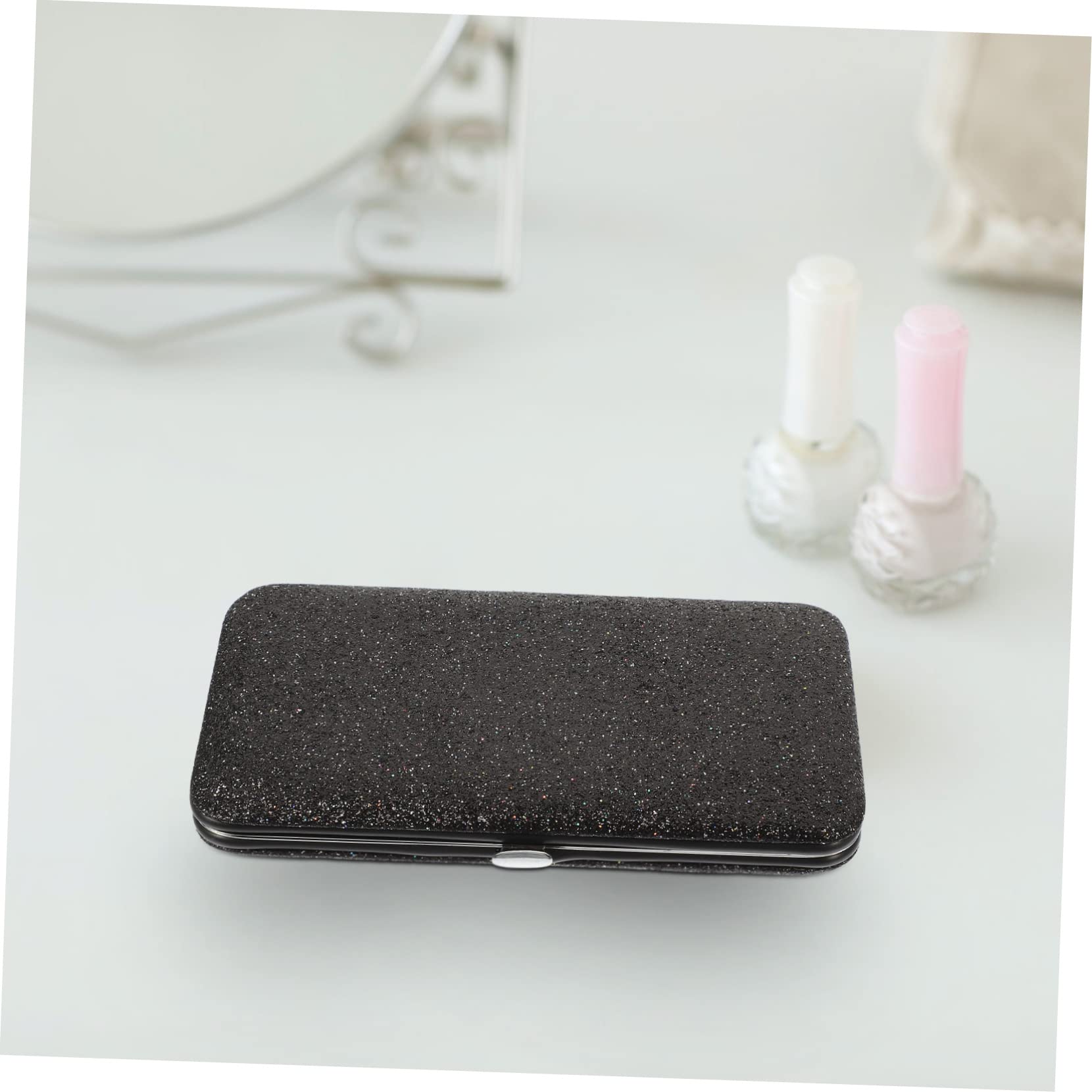 5-Piece Eyelash Tweezer Storage Case - Makeup Organizer Bag for Extensions & Adhesive Strips - Black Cosmetic Tool Holder for Salon, Travel & Professional Use