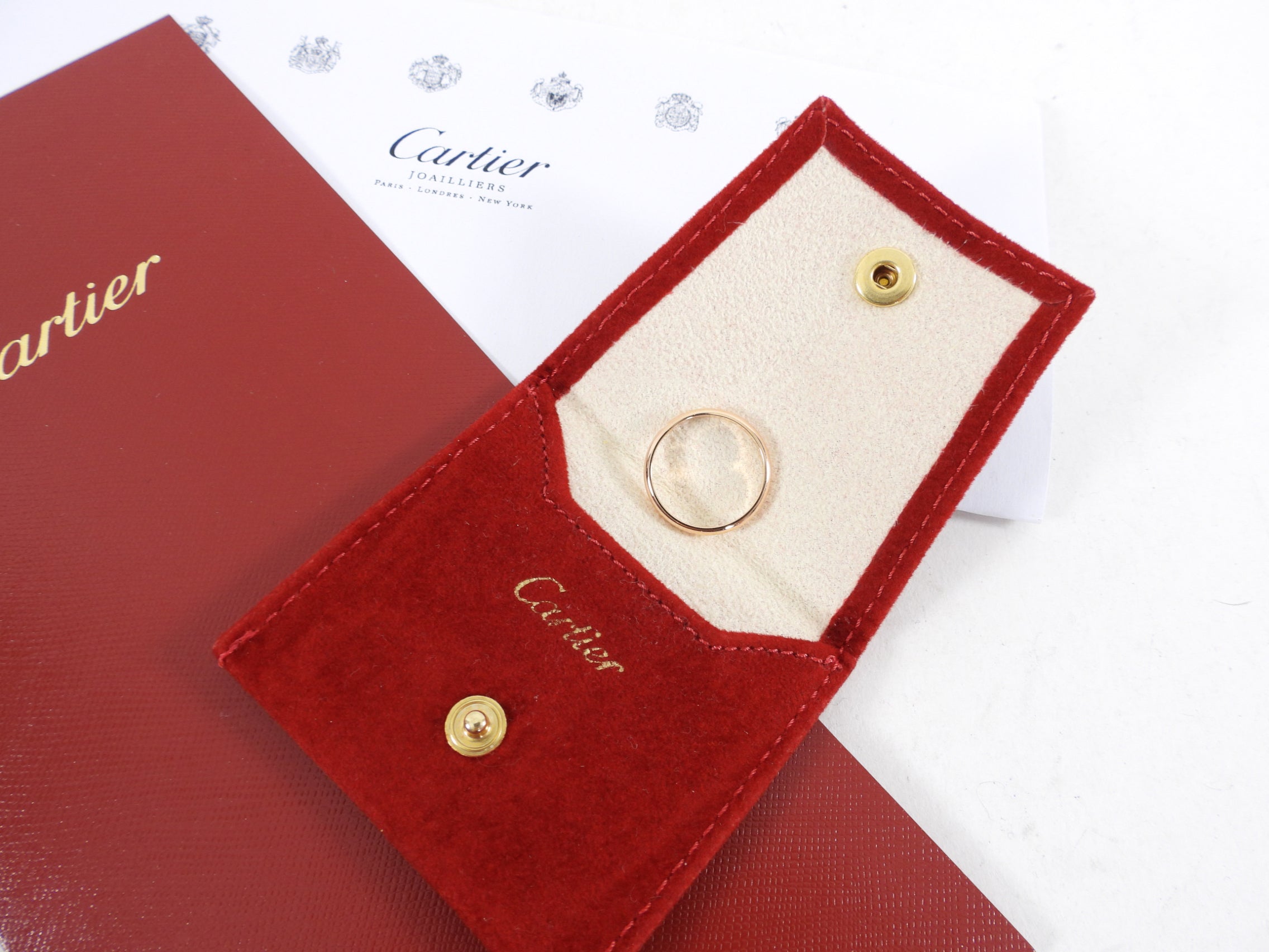 Cartier 1895 Wedding Band in 18K Rose Gold with Diamond Accents - Elegant Engagement Ring & Anniversary Gift for Women