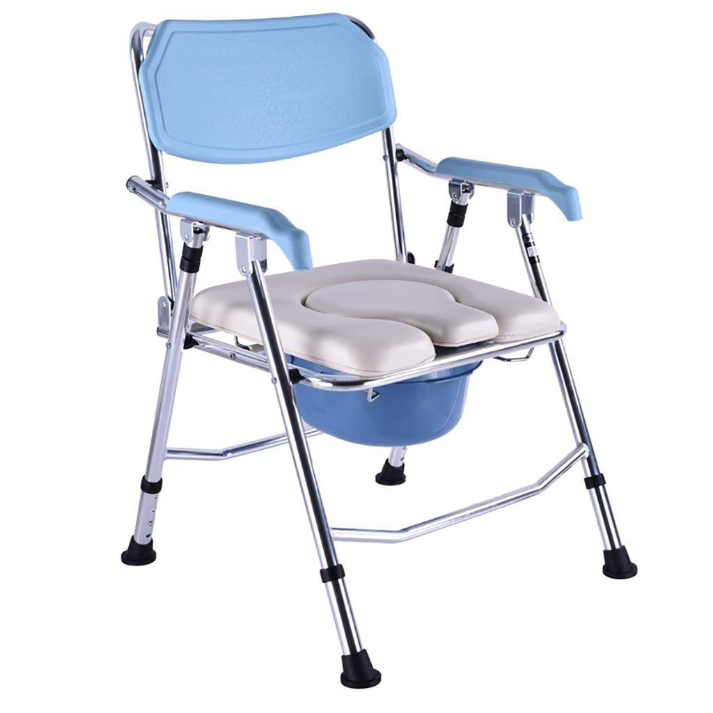 3 in 1 Bedside Commode Chair - Adjustable Height Toilet Safety Frame with Padded Arms & Commode Bucket - Medical Grade Aluminum Alloy for Elderly & Disabled - Home Bathroom & Hospital Use